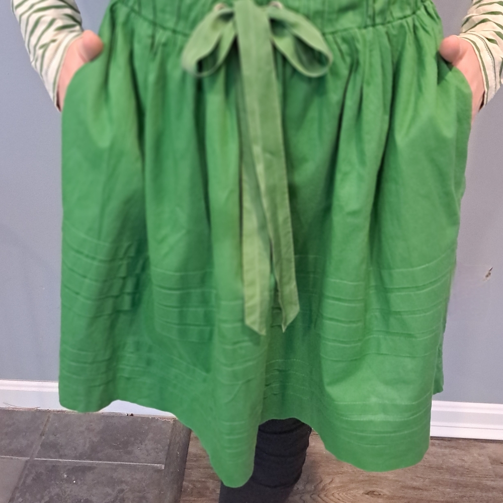 Anthropologie Vibrant Green A-Line Skirt